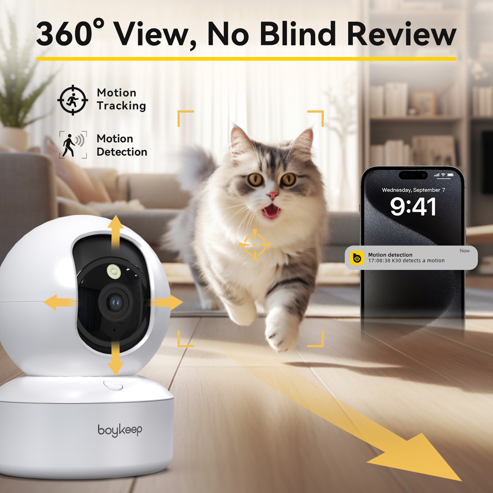 Smart Home Camera Ezviz - Boykeep 2K 애완견 카메라(휴대폰 앱 포함),