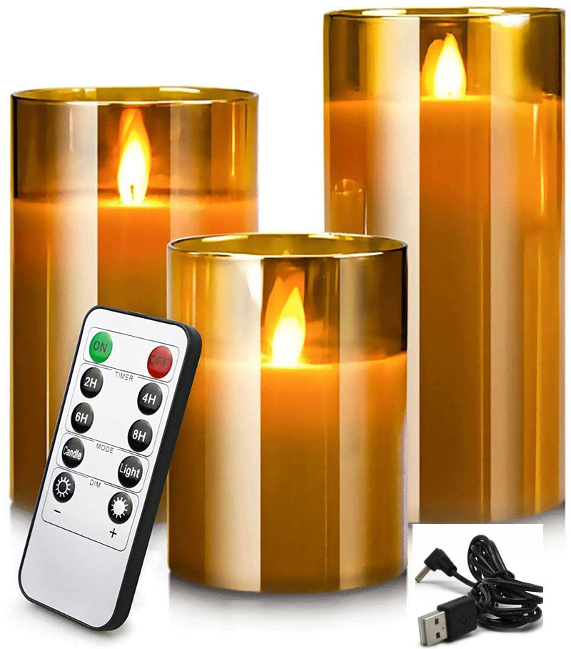 Voice Control Light Bulb - USB 충전식 LED 무불꽃 필라 캔들