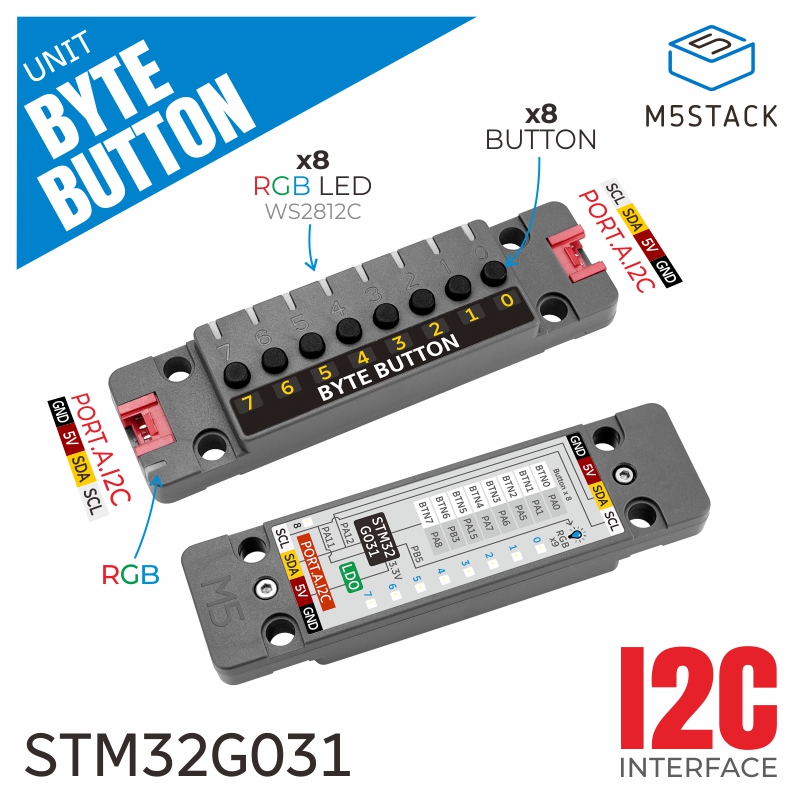 Smart Home Sistem - M5Stack 공식 제품, 8채널 터치 스위치