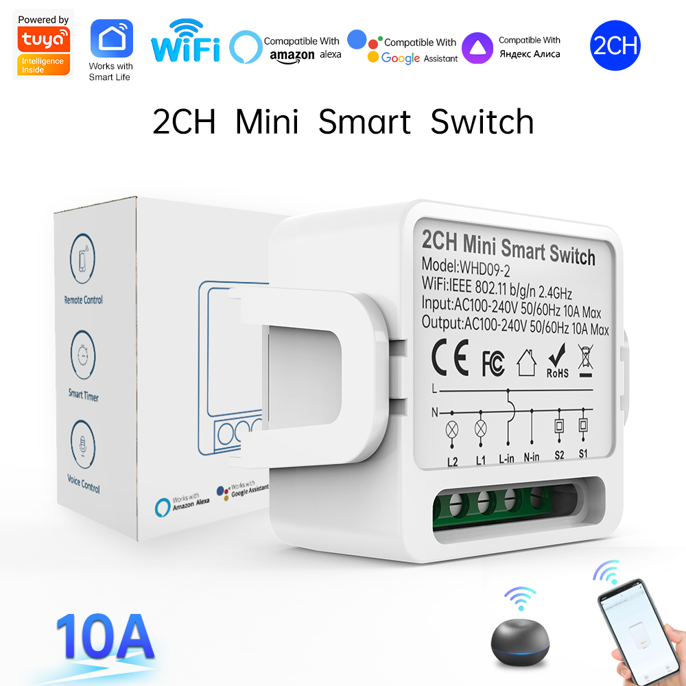 Smart Home Lighting Control - 2웨이 투야 스마트 스위치 2갱 스마트