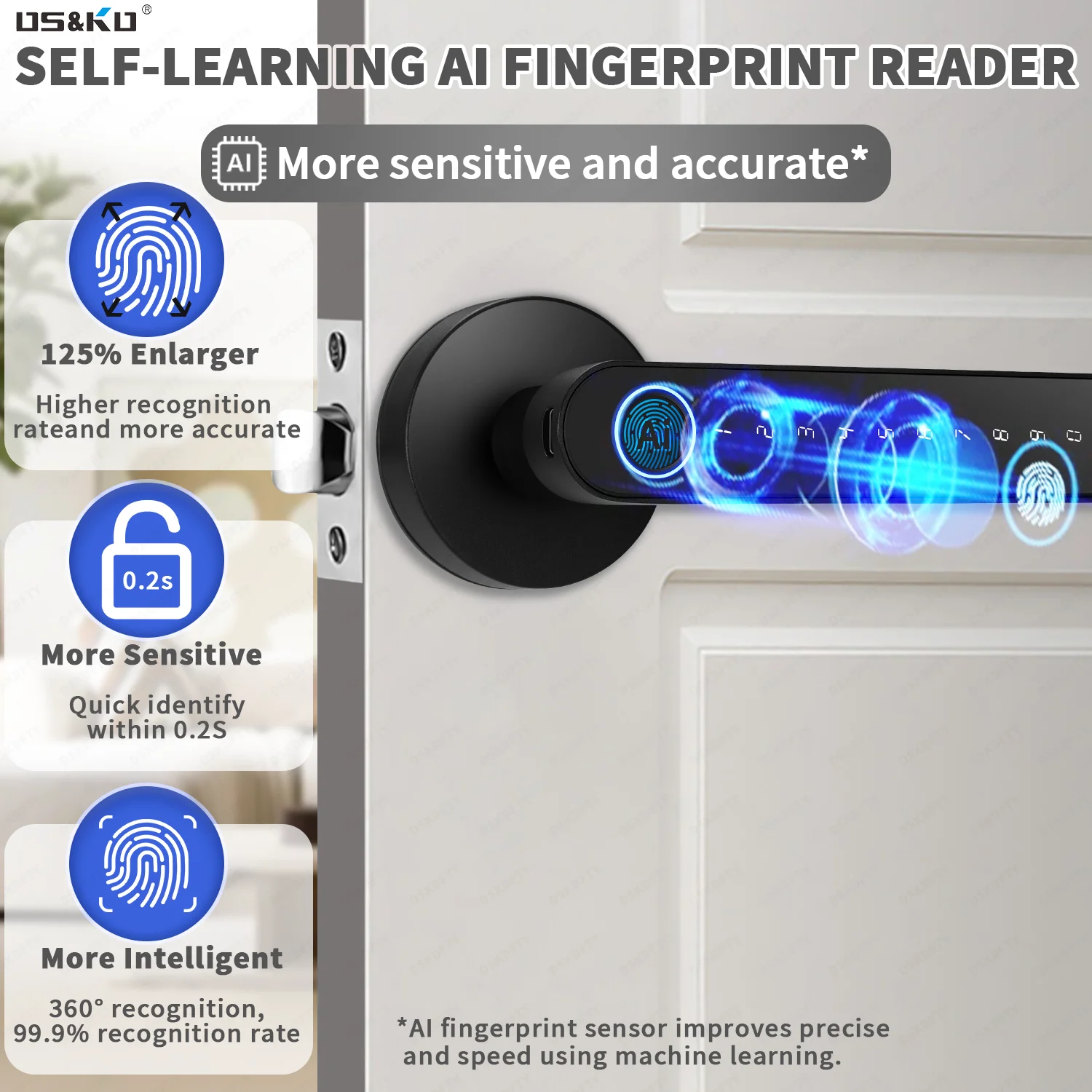 TTlock 앱 지문 스마트 도어락 RFID 카드 전자 - Smart Home Keyestudio 리뷰 및 가격