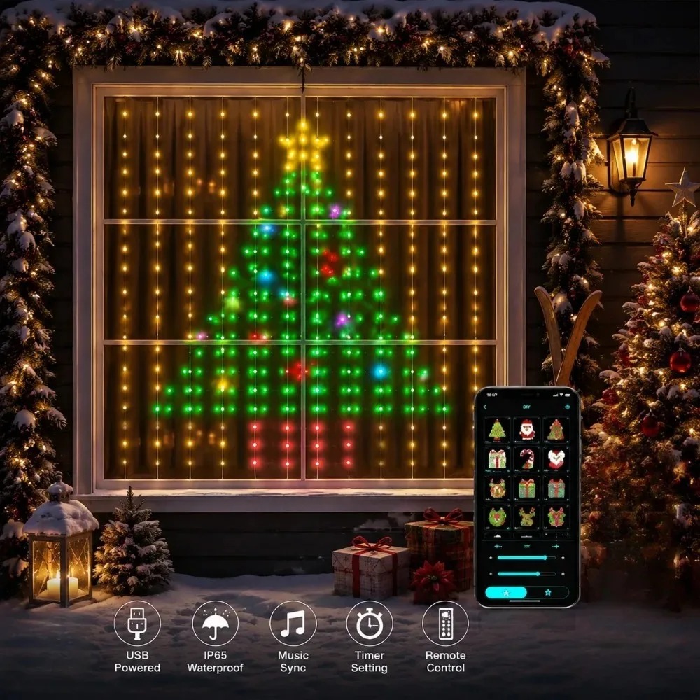 크리스마스 조명 스트링 LED 커튼 조명 색상 변경 가 - Smart Home Lighting Control 리뷰 및 가격