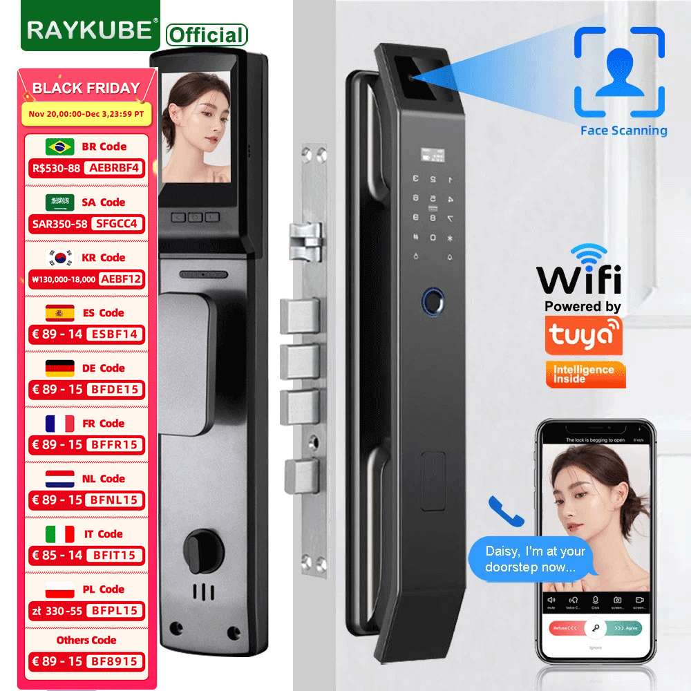RAYKUBE DF14 Tuya WiFi 3D 얼굴 인 - Video Doorbell 리뷰 및 가격