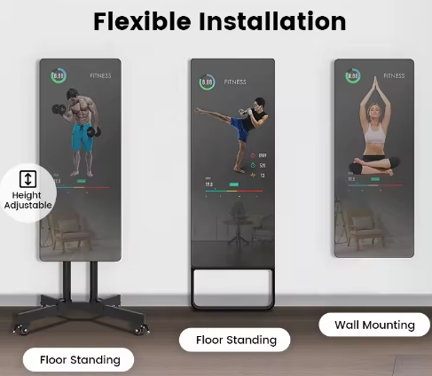터치스크린 개인 트레이너 미러, 바닥에 세워 사용하는  - Smart Home Gym Mirror 리뷰 및 가격