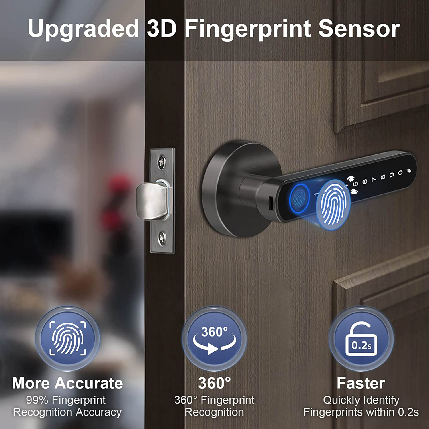 스마트 지문 문짝 잠금 핸들, 홈 아파트용 키 카드,  - Smart Home Keyestudio 리뷰 및 가격