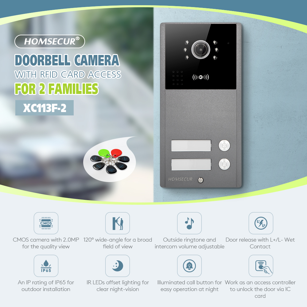4선식 XC113F-2 HD 실외 초인종 카메라 IP6 - Video Doorbell 리뷰 및 가격