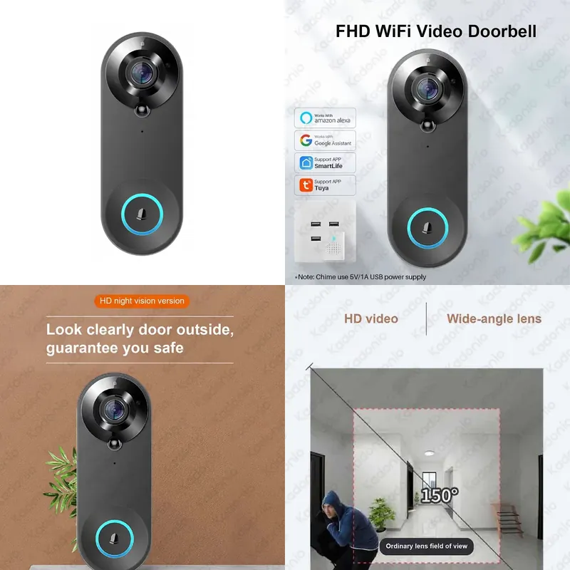 카도니오 1080P WiFi 비디오 도어벨 PIR 모션 - Video Doorbell 리뷰 및 가격