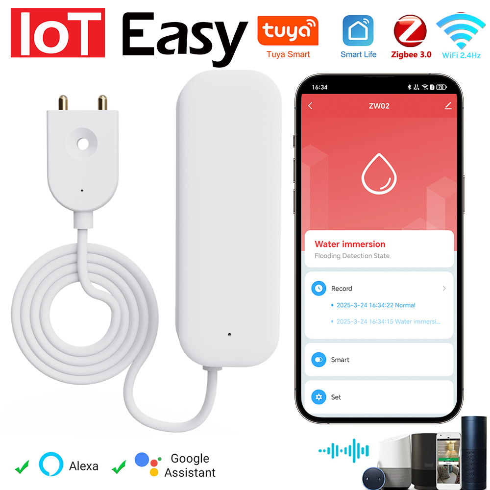 Tuya WiFi ZigBee 워터 센서 누출 경보 홍 - Smart Home Blog 리뷰 및 가격